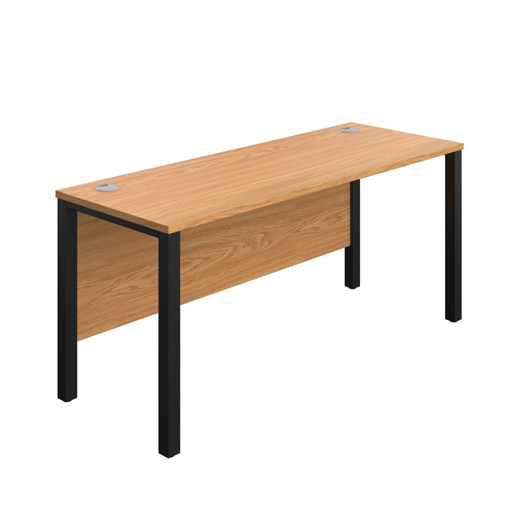 Goal Post Rectangular Desk (FSC) | 1600X600 | Nova Oak/Black | 