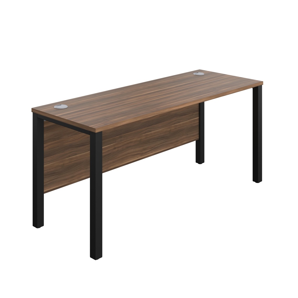 Goal Post Rectangular Desk (FSC) | 1600X600 | Dark Walnut/Black | 