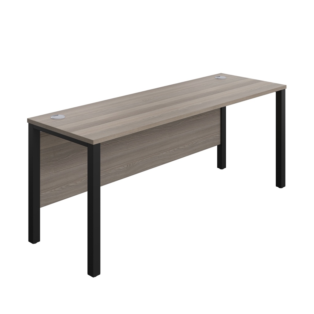 Goal Post Rectangular Desk (FSC) | 1800X600 | Grey Oak/Black | 