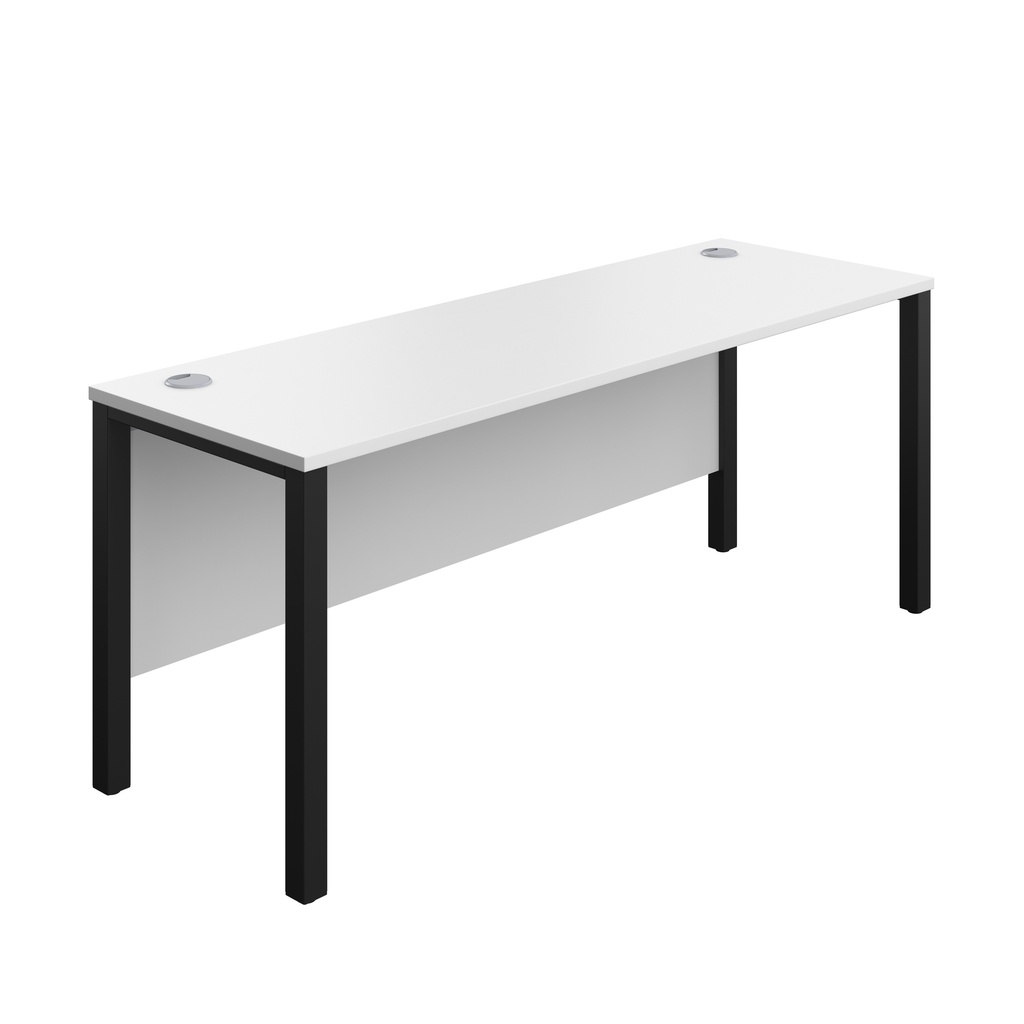 Goal Post Rectangular Desk (FSC) | 1800X600 | White/Black | 