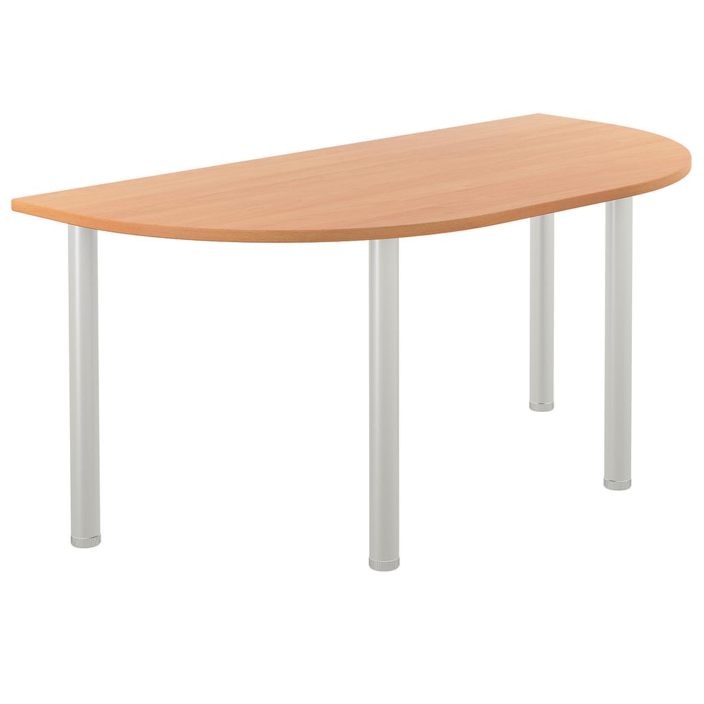 One Fraction Plus Rectangular Meeting Table with D-End (FSC) | 1600X800 | Beech/Silver | 