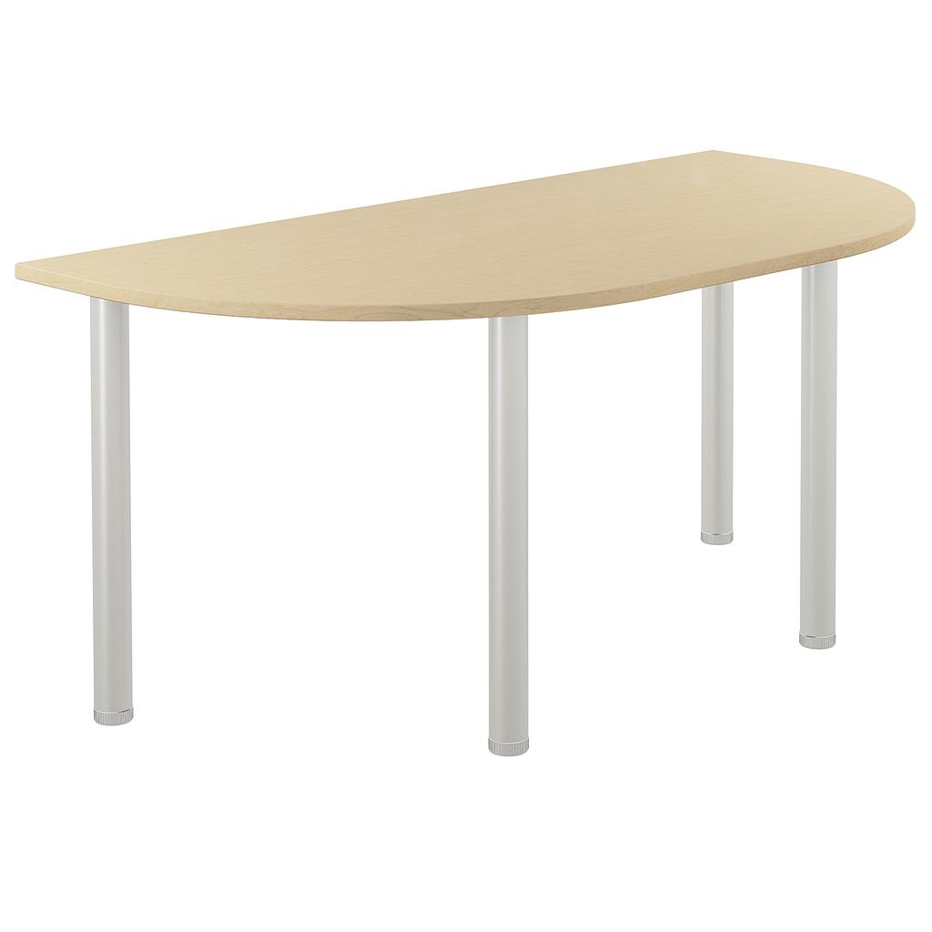 One Fraction Plus Rectangular Meeting Table with D-End (FSC) | 1600X800 | Maple/Silver | 