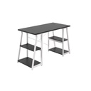 [SD05WHBK] Odell Desk with A-Frame and Shelves (Black, White)