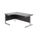 [SU1612LHRADBKSV] Single Upright Radial Desk (FSC) (Black, Silver, 1600mm, Left)