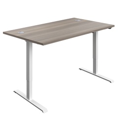 [ECSM1480CPGOWH] Economy Single Motor Sit Stand Desk (FSC) | 1400 X 800 | Grey Oak/White | 