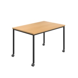 [T-MOBILE-1460BKB] Titan Mobile Rectangular Table (FSC) | 1400 X 600 | Black/Ellmau Beech