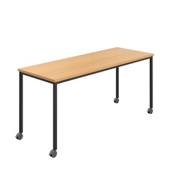 [T-MOBILE-1680BKB] Titan Mobile Rectangular Table (FSC) | 1600 X 800 | Black/Ellmau Beech