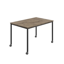 [T-MOBILE-1460BKGNO] Titan Mobile Rectangular Table (FSC) | 1400 X 600 | Black/Grey Nebraska Oak