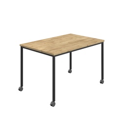 [T-MOBILE-1460BKNNO] Titan Mobile Rectangular Table (FSC) | 1400 X 600 | Black/Natural Nebraska Oak