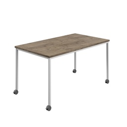 [T-MOBILE-1660WHGNO] Titan Mobile Rectangular Table (FSC) | 1600 X 600 | White/Grey Nebraska Oak