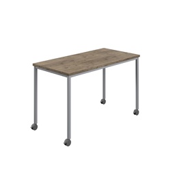 [T-MOBILE-1260SVGNO] Titan Mobile Rectangular Table (FSC) | 1200 X 600 | Silver/Grey Nebraska Oak