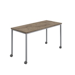 [T-MOBILE-1860SVGNO] Titan Mobile Rectangular Table (FSC) | 1800 X 600 | Silver/Grey Nebraska Oak