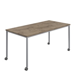 [T-MOBILE-1880SVGNO] Titan Mobile Rectangular Table (FSC) | 1800 X 800 | Silver/Grey Nebraska Oak