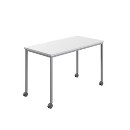 [T-MOBILE-1260SVWHT] Titan Mobile Rectangular Table (FSC) | 1200 X 600 | Silver/White