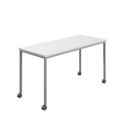 [T-MOBILE-1860SVWHT] Titan Mobile Rectangular Table (FSC) | 1800 X 600 | Silver/White