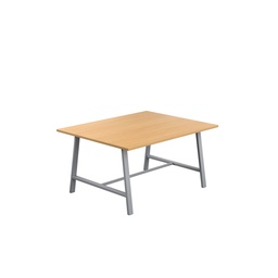 [T-LOW-M-1510SVB] Titan Low Maker Rectangular Table (FSC) | 1500 X 1000 | Silver/Ellmau Beech