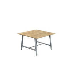 [T-LOW-M-1210SVNNO] Titan Low Maker Rectangular Table (FSC) | 1200 X 1000 | Silver/Natural Nebraska Oak