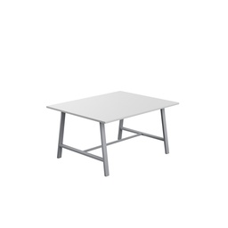 [T-LOW-M-1510SVWHT] Titan Low Maker Rectangular Table (FSC) | 1500 X 1000 | Silver/White