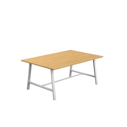 [T-LOW-M-1810WHTSO] Titan Low Maker Rectangular Table (FSC) | 1800 X 1000 | White/Sorano Oak