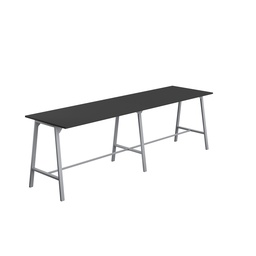 [T-HIGH-M-1810SVBK] Titan High Maker Rectangular Table (FSC) | 1800 X 1000 | Silver/Black