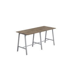 [T-HIGH-M-1210SVGNO] Titan High Maker Rectangular Table (FSC) | 1200 X 1000 | Silver/Grey Nebraska Oak