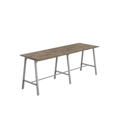 [T-HIGH-M-1510SVGNO] Titan High Maker Rectangular Table (FSC) | 1500 X 1000 | Silver/Grey Nebraska Oak