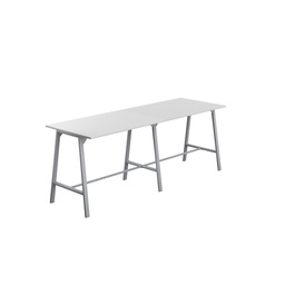 [T-HIGH-M-1510SVWHT] Titan High Maker Rectangular Table (FSC) | 1500 X 1000 | Silver/White