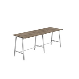 [T-HIGH-M-1510WHTGNO] Titan High Maker Rectangular Table (FSC) | 1500 X 1000 | White/Grey Nebraska Oak