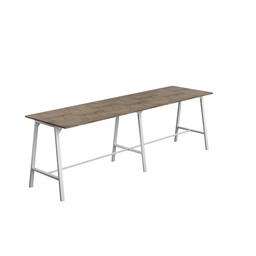 [T-HIGH-M-1810WHTGNO] Titan High Maker Rectangular Table (FSC) | 1800 X 1000 | White/Grey Nebraska Oak