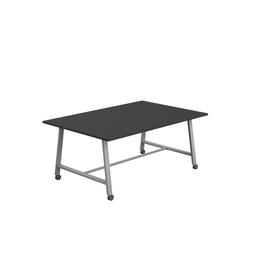 [T-LOW-MM-1810SVBK] Titan Mobile Low Maker Rectangular Table (FSC) | 1800 X 1000 | Silver/Black