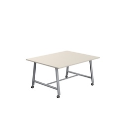 [T-LOW-MM-1510SVGRY] Titan Mobile Low Maker Rectangular Table (FSC) | 1500 X 1000 | Silver/Grey