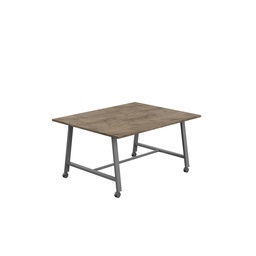 [T-LOW-MM-1510ANTGNO] Titan Mobile Low Maker Rectangular Table (FSC) | 1500 X 1000 | Anthracite/Grey Nebraska Oak