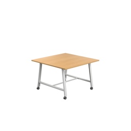 [T-LOW-MM-1210WHTB] Titan Mobile Low Maker Rectangular Table (FSC) | 1200 X 1000 | White/Ellmau Beech