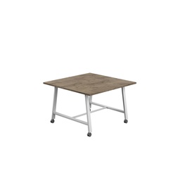 [T-LOW-MM-1210WHTGNO] Titan Mobile Low Maker Rectangular Table (FSC) | 1200 X 1000 | White/Grey Nebraska Oak