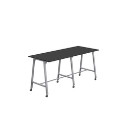 [T-HIGH-MM-1210SVBK] Titan Mobile High Maker Rectangular Table (FSC) | 1200 X 1000 | Silver/Black