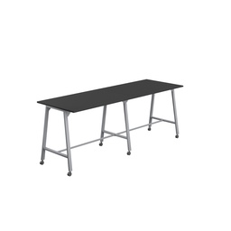 [T-HIGH-MM-1510SVBK] Titan Mobile High Maker Rectangular Table (FSC) | 1500 X 1000 | Silver/Black