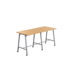 [T-HIGH-MM-1210SVB] Titan Mobile High Maker Rectangular Table (FSC) | 1200 X 1000 | Silver/Ellmau Beech