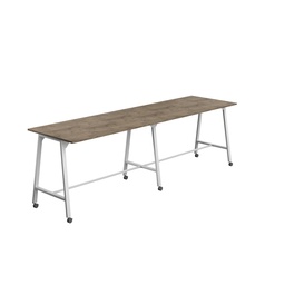 [T-HIGH-MM-1810WHTGNO] Titan Mobile High Maker Rectangular Table (FSC) | 1800 X 1000 | White/Grey Nebraska Oak