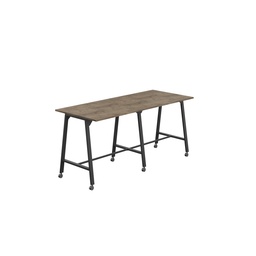 [T-HIGH-MM-1210BKGNO] Titan Mobile High Maker Rectangular Table (FSC) | 1200 X 1000 | Black/Grey Nebraska Oak