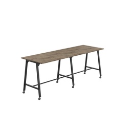 [T-HIGH-MM-1510BKGNO] Titan Mobile High Maker Rectangular Table (FSC) | 1500 X 1000 | Black/Grey Nebraska Oak