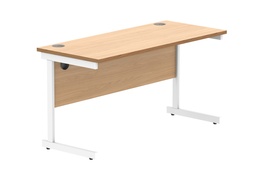 [CORE1460SUBCHWH] Office Rectangular Desk With Steel Single Upright Cantilever Frame (Fsc) | 1400X600 | Norwegian Beech/White