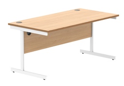 [CORE1680SUBCHWH] Office Rectangular Desk With Steel Single Upright Cantilever Frame (Fsc) | 1600X800 | Norwegian Beech/White