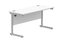 [CORE1460SUWHTSV] Office Rectangular Desk With Steel Single Upright Cantilever Frame (Fsc) | 1400X600 | Arctic White/Silver