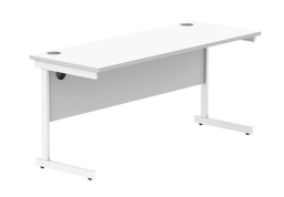 [CORE1660SUWHTWH] Office Rectangular Desk With Steel Single Upright Cantilever Frame (Fsc) | 1600X600 | Arctic White/White