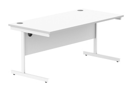 [CORE1680SUWHTWH] Office Rectangular Desk With Steel Single Upright Cantilever Frame (Fsc) | 1600X800 | Arctic White/White