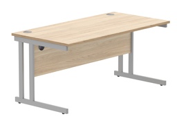 [CORE1680DUOKSV] Office Rectangular Desk With Steel Double Upright Cantilever Frame (Fsc) | 1600X800 | Canadian Oak/Silver