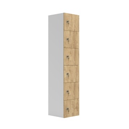 [TCCP6NNO] 6 Door Unit Complete With Shelf, Coat Hooks, Cam Lock, Natural Nebraska Oak (FSC)