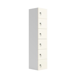 [TCCP6WHT] 6 Door Unit Complete With Shelf, Coat Hooks, Cam Lock, White (FSC)