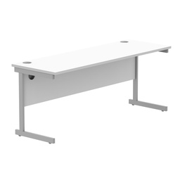 [CORE1860SUWHTSV] Office Rectangular Desk With Steel Single Upright Cantilever Frame (Fsc) | 1800X600 | Arctic White/Silver