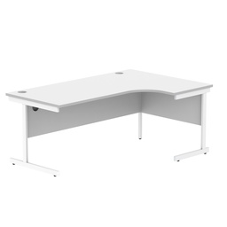 [CORE1812RHSUWHTWH] Office Right Hand Corner Desk With Steel Single Upright Cantilever Frame (Fsc) | 1800X1200 | White/White